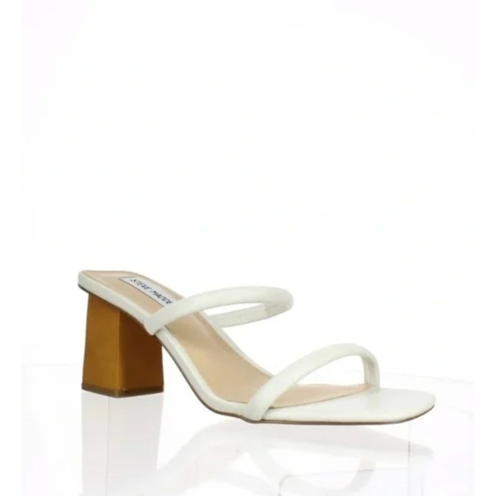 Steve Madden Women White Slide Sandals Chunky Size 8
